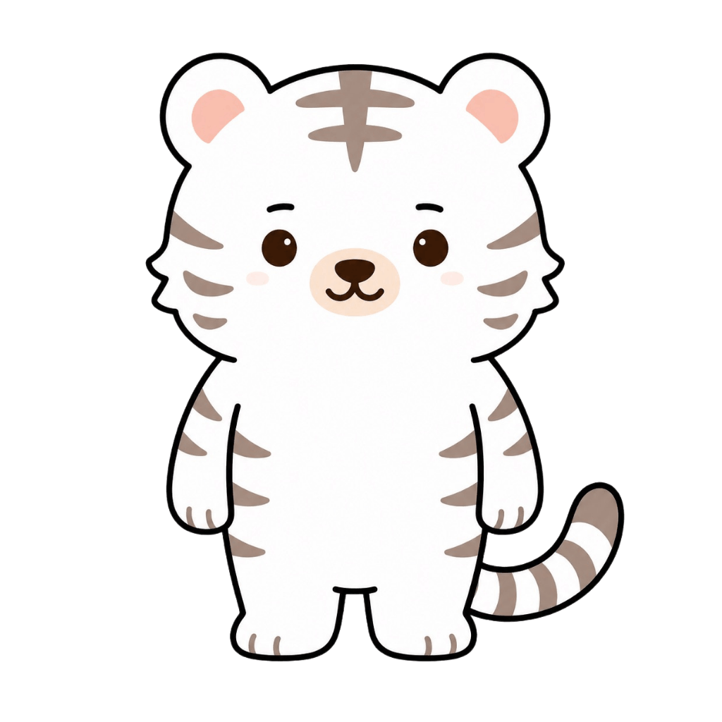 Bommi the tiger sitting calmly