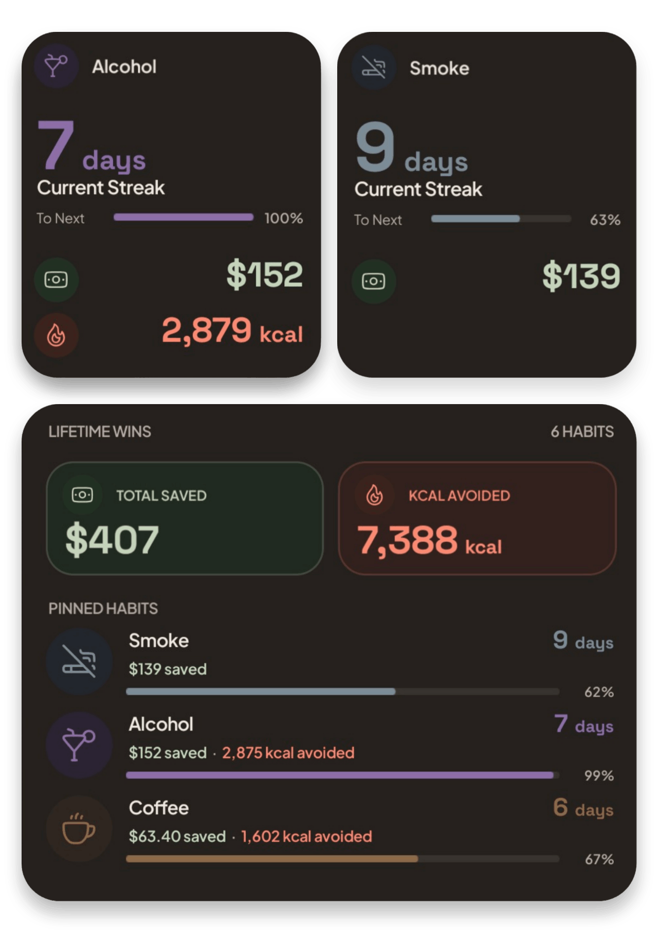 Bommi widget in dark mode
